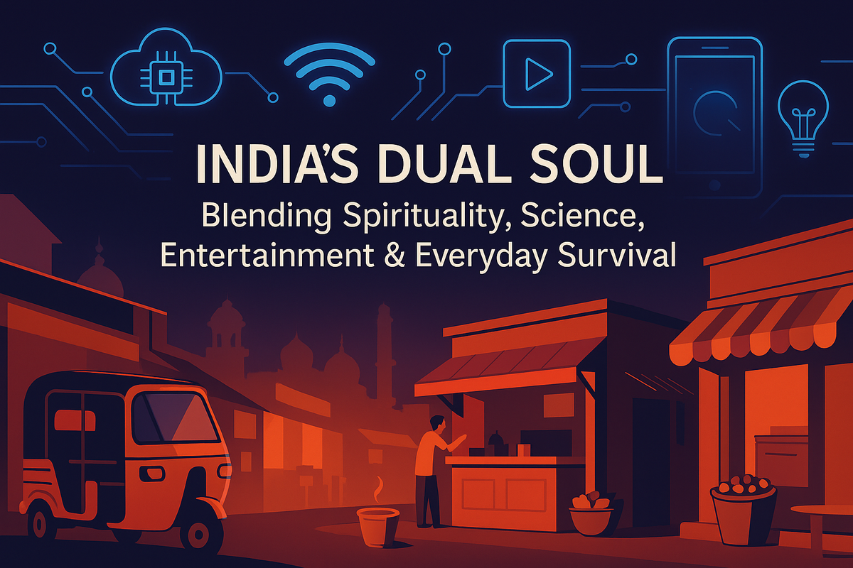 🌏 India’s Dual Soul: Blending Spirituality, Science, Entertainment & Everyday Life